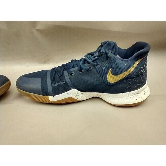 NIKE KYRIE 3 OBSIDIAN METALLIC GOLD BLUE SUMMIT Mens 12.5 852395-400 Sneakers - Picture 10 of 12